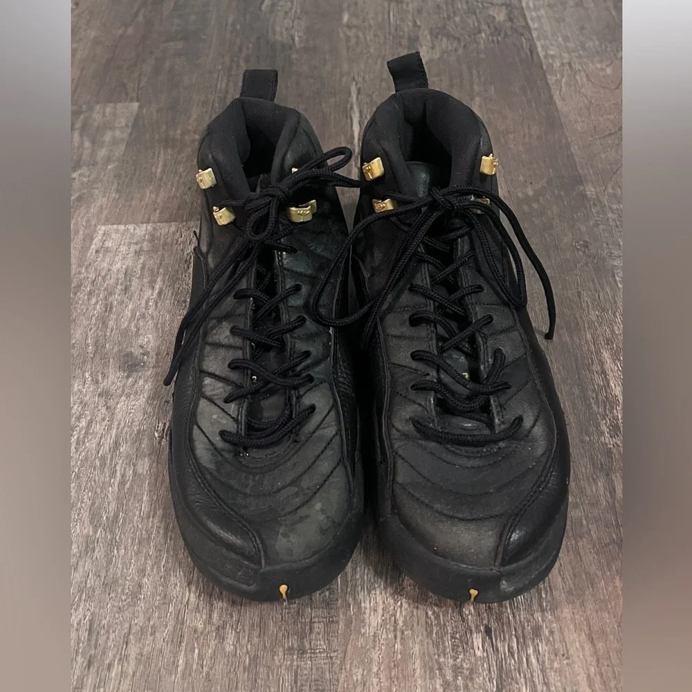Nike Air Jordan 12 XII Retro BG The Master Black Gold Sneakers Youth Size 7Y